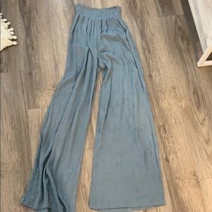 VICI float pants embroidered floral wide leg